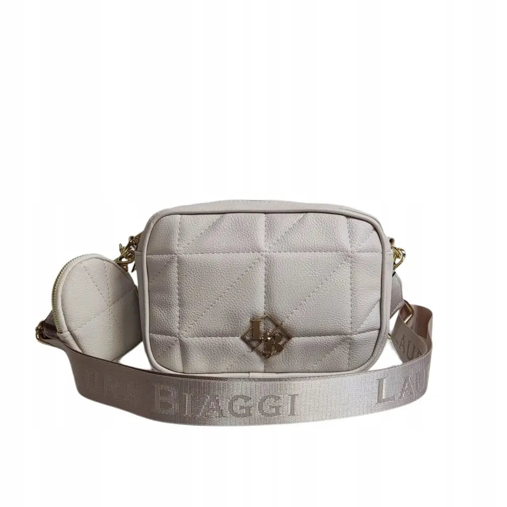 Beige Quiltet Laura Biaggi Skulderveske - 1