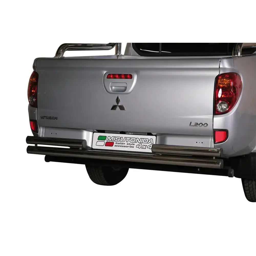 Beskyttelse Rør Bakre Dobbelt Inox Mitsubishi L200 2010-2014 Double Cab - Polert Stål 1