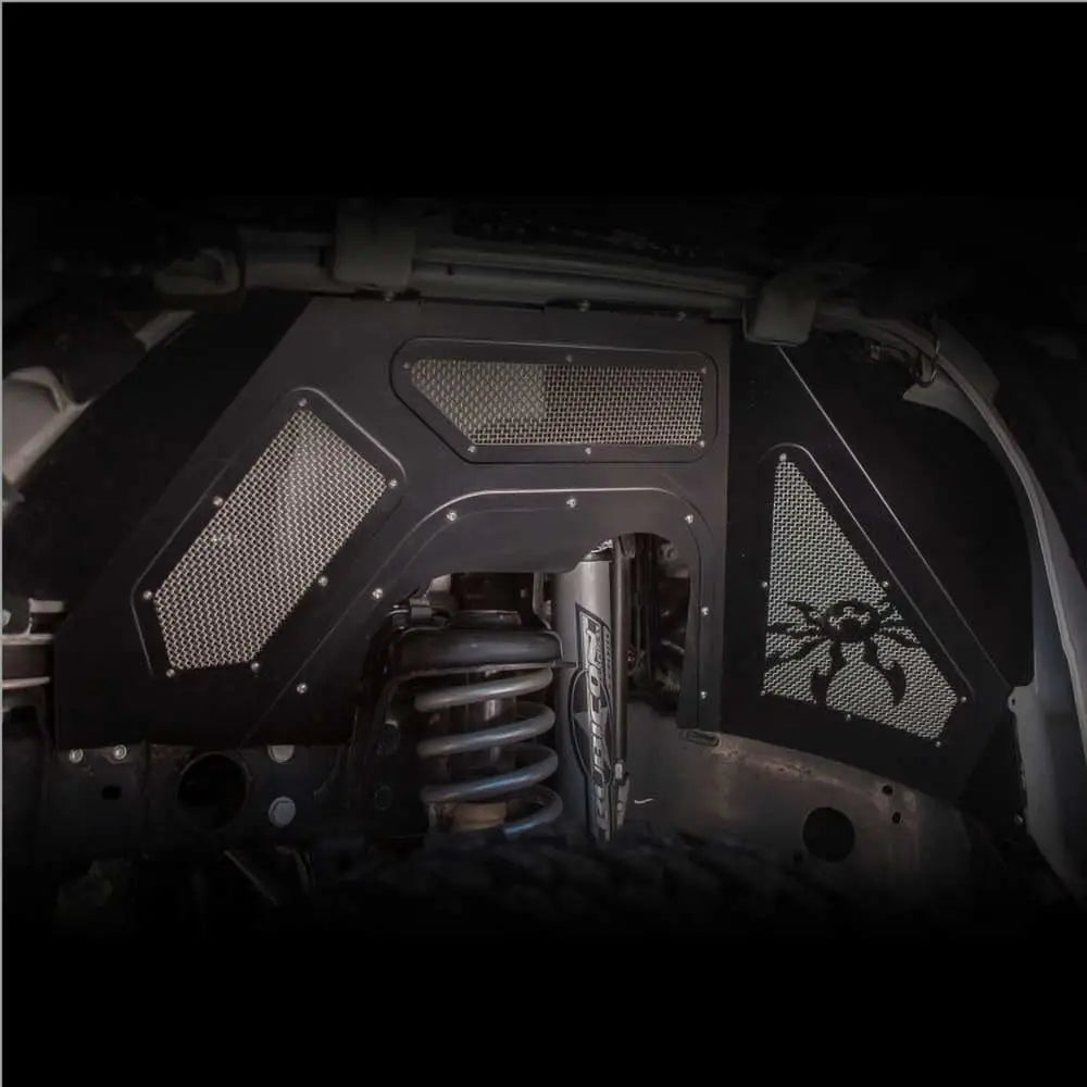 Beskyttelsessett for Indre Hjulbuer Svarte Poison Spyder - Jeep Wrangler Jl 4 d 18-