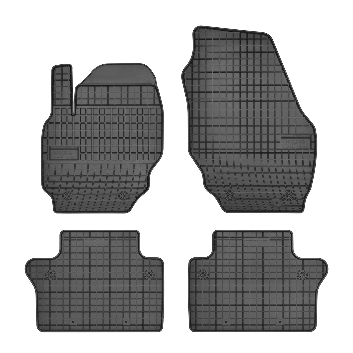 Frogum gummimatter til Volvo S60 II / S80 / V60 I / V70 III / XC70 II – svart, vanntett, 4-delers sett med sidekant