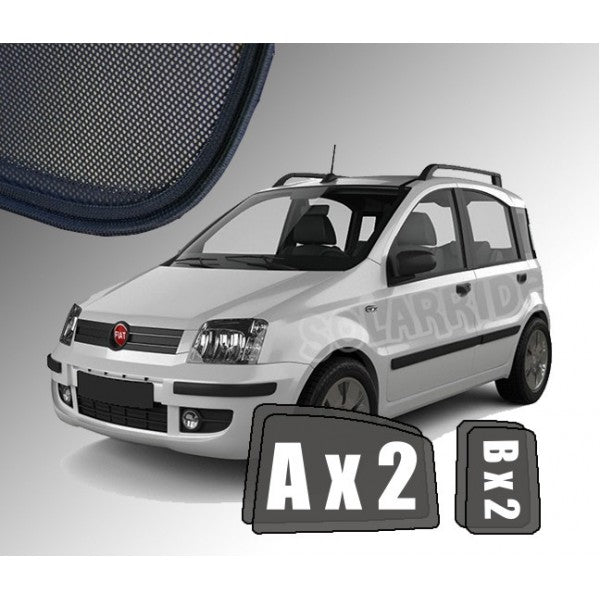 Sr solskjerm i akryl til Fiat Panda II, vindavviser og regnbeskyttelse med enkel montering