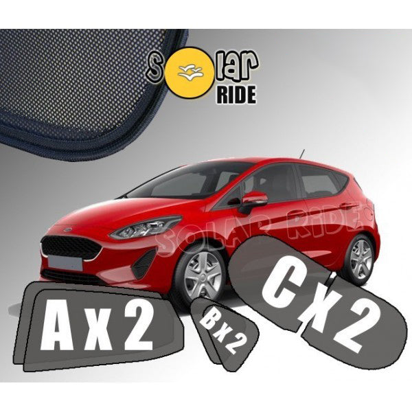 Sr solskjerm i akryl til Ford Fiesta Mk7 med røykt finish og enkel montering