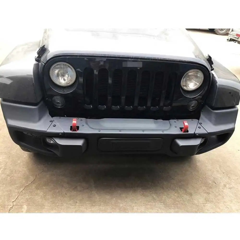 Bil Stål Støtfanger Frontplate Med Vinsj Beskyttelse - Jeep Wrangler Jk 2 d 07-18 - 5