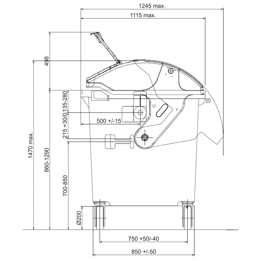 Bio Avfallskonteiner For Matavfall - Brun 1100l - 4