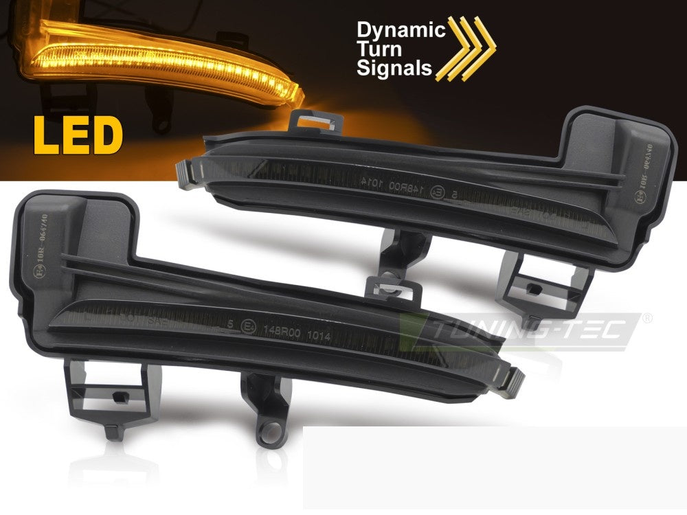 Dynamisk LED-blinklys speilhus Skoda Superb III 2015–2018 smoke finish nærbilde