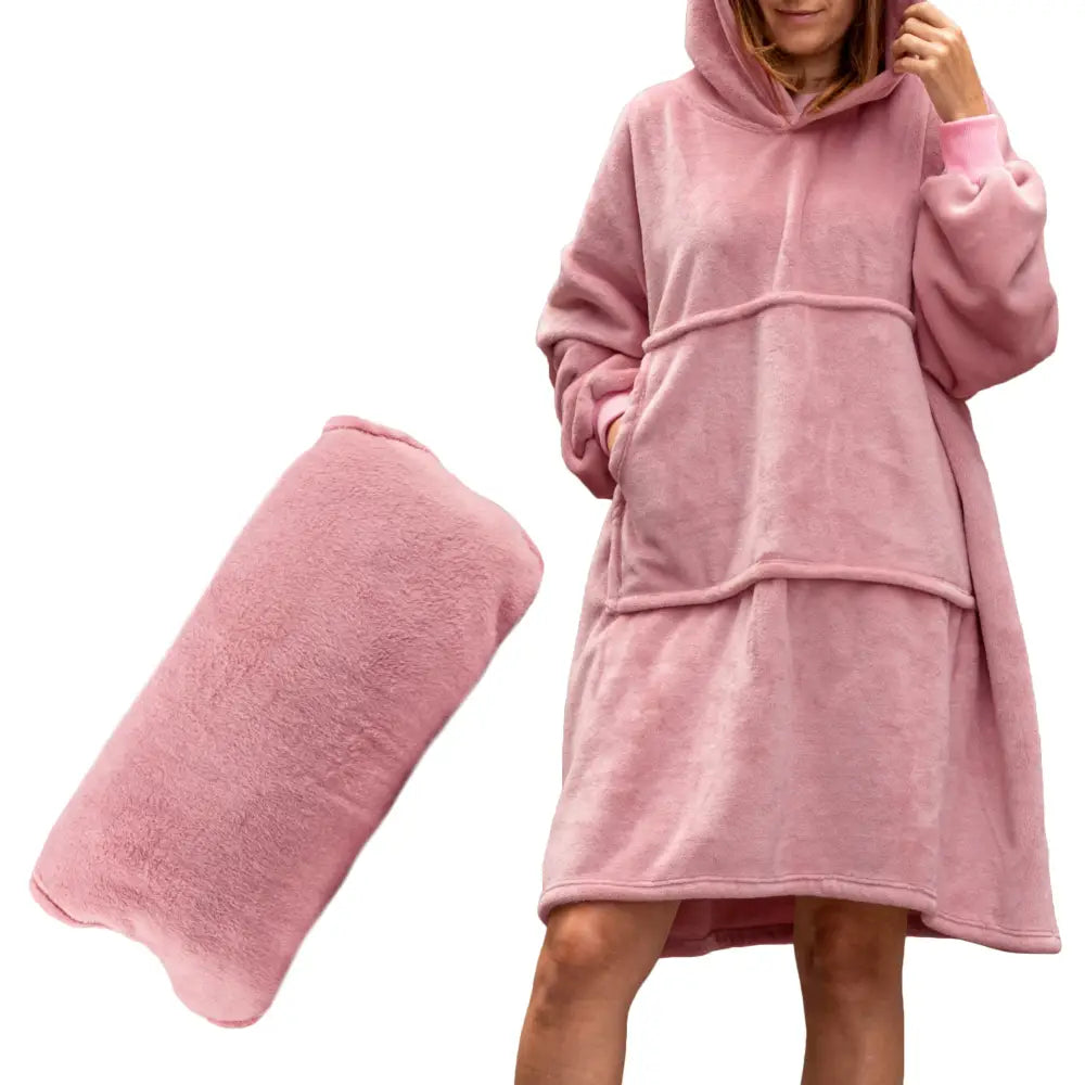 Bluzair 4-i-1 Teppe Hettegenser Oversized Med Hettepute - 1