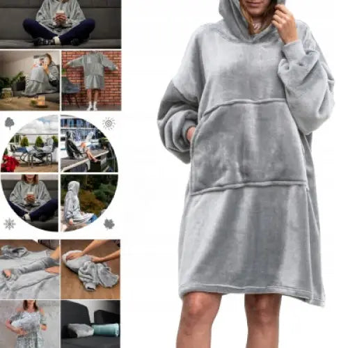 Bluzair Koco Hettegenser Oversize Jsvart 4w1 Xxl Universell