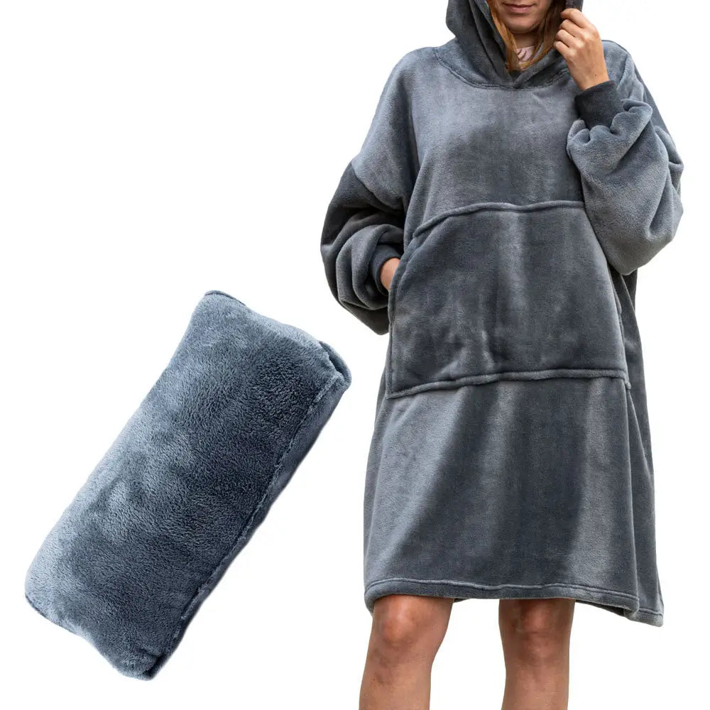 Bluzair Varm Kosegenser Oversized Med Hette 4-i-1 - 1