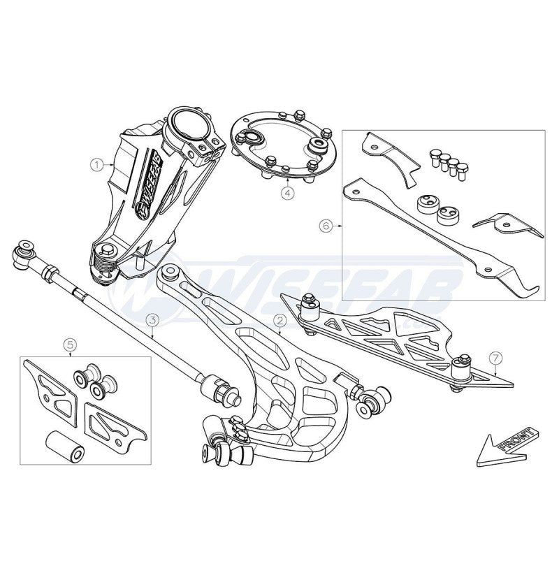 Wisefab drift styringsvinkel-kit monteringskomponenter og adaptere for BMW F-chassis