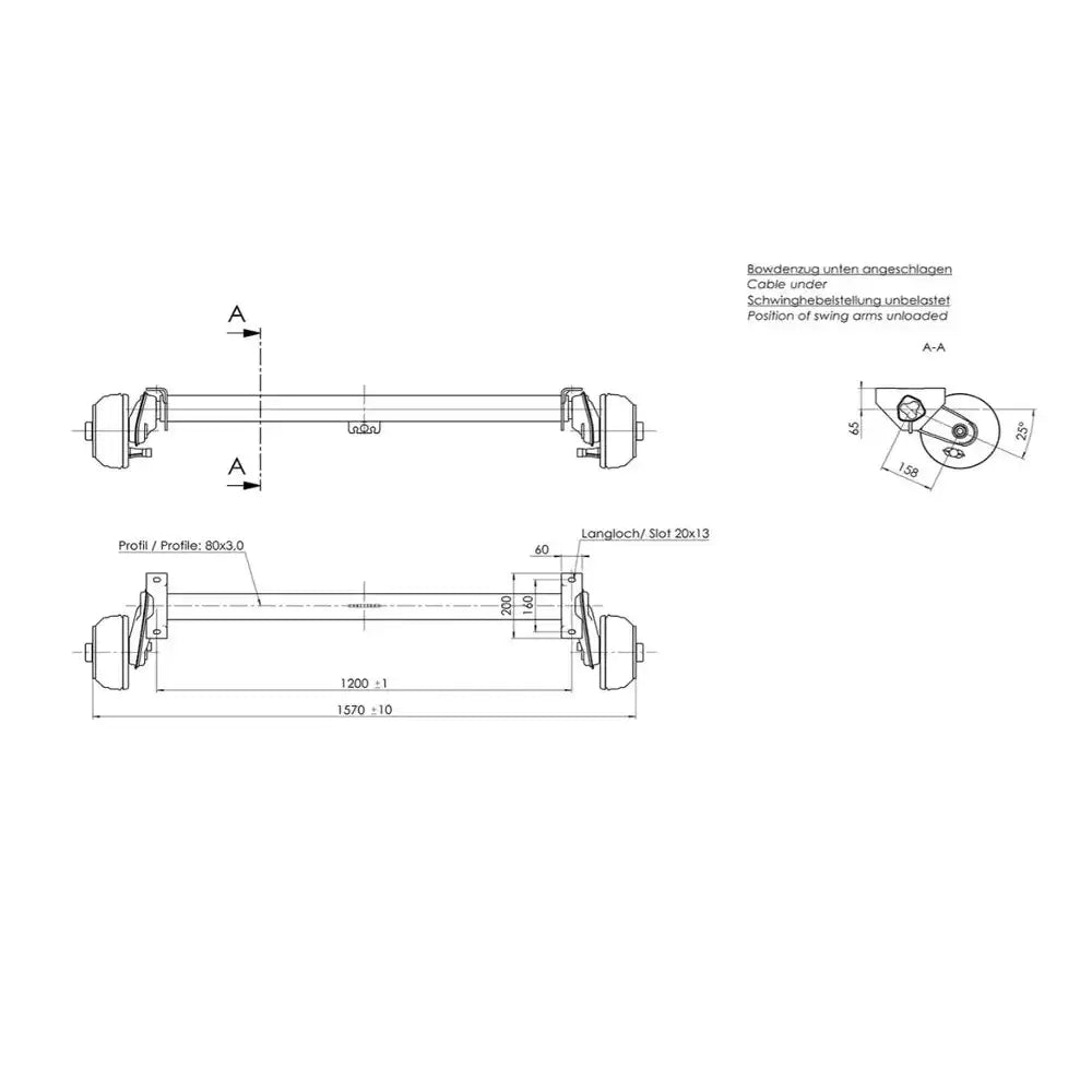 Aksling Tilhenger Al-ko 1000 Kg A1200mm C1570mm 4x100 c