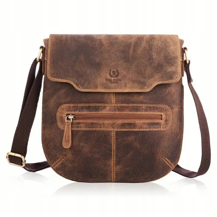 Brun Vintage Skinnveske for Kvinner Paolo Peruzzi Skulderveske