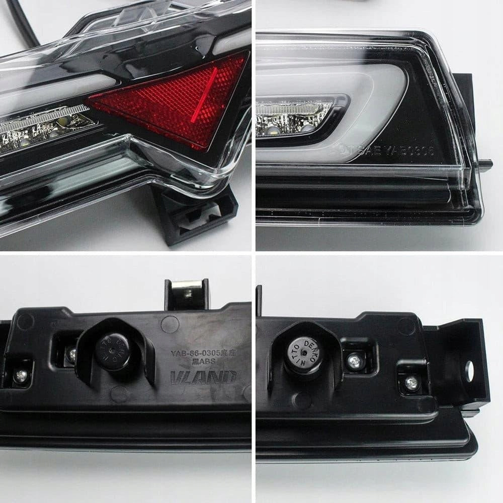Detalj av LED-rekke og V-felt på senterlampe til Subaru BRZ.