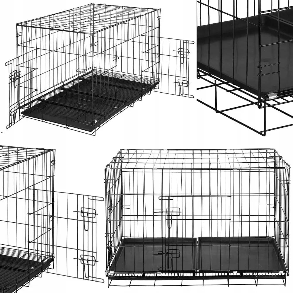 Bur For Katt Hund Stor Metallbur Kraftig Løpegård For Hunder Xl 100x70x60cm - 1