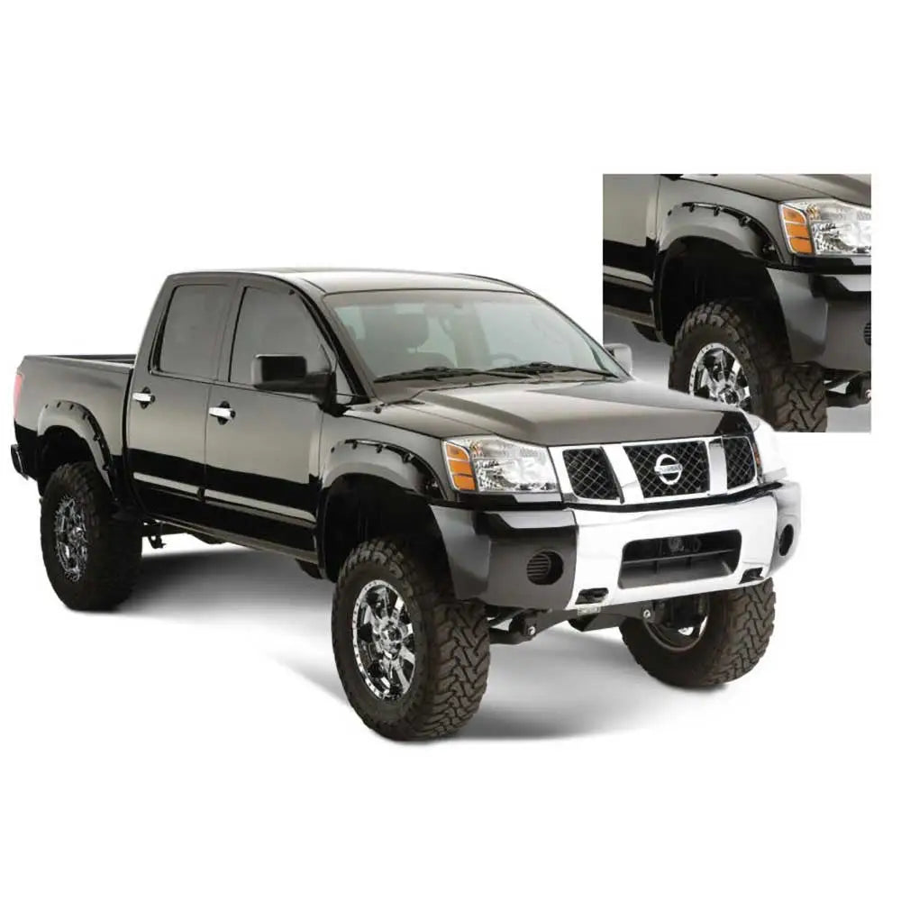 Bushwacker Pocket Style Skjermforlengere Foran Og Bak Med Bedside Lockbox - Nissan Titan 04-15 - 1