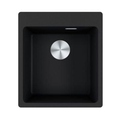 Franke Maris Free kjøkkenvask i granitt onyx sett ovenfra med enkeltkum 500x440 mm