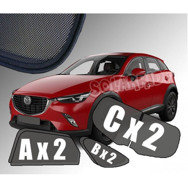 Sr solskjerm i akryl til Mazda CX-3 (2015-2021) for bedre ventilasjon og beskyttelse mot regn