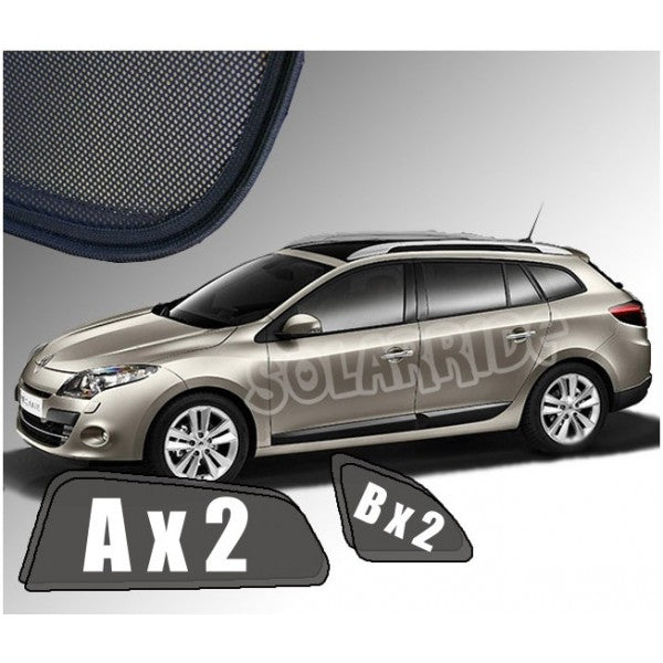 Sr solskjerm i akryl til Renault MEGANE (STV) / GRANDTOUR III med røykfarget finish og enkel montering