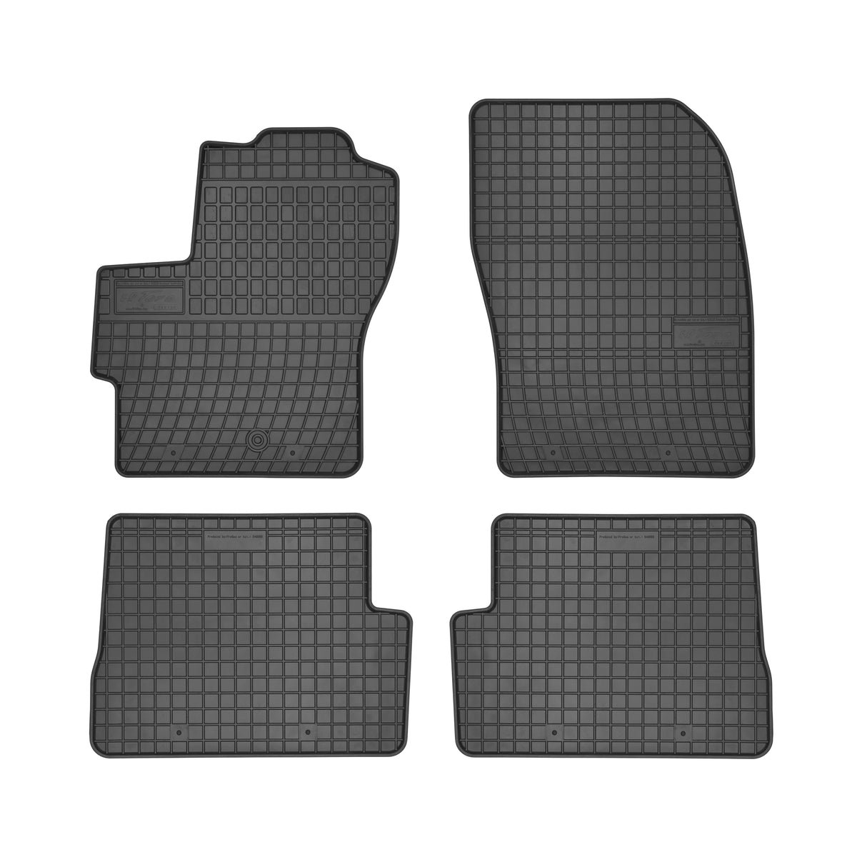Frogum gummimatter til Mazda 3 (2003-2010) – svart, 1 cm sidekant, sett á 4, vanntett