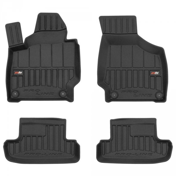 Frogum 3D Premium gulvmatter til Audi TT II (2006-2014) – svart TPE med 60 mm sidekant, sett med 4