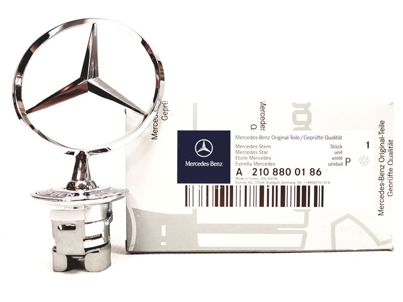 Emblem/logo til Mercedes emblem stjerne C-Klasse W202 S202 montert på panser, OE-kvalitet og enkel montering