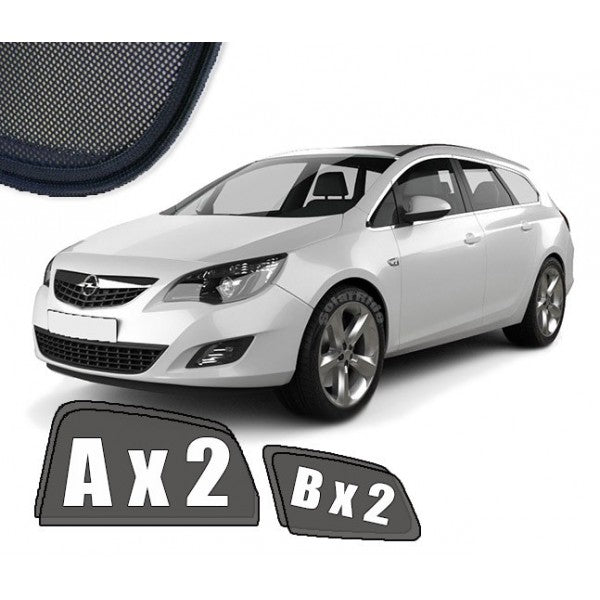Sr solskjerm i akryl til Opel Astra J Sports Tourer med enkel montering og vindavviserfunksjon