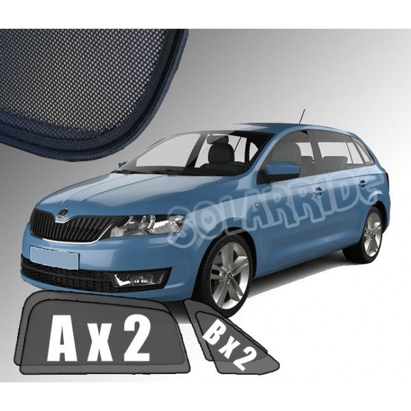 Sr solskjerm i akryl til Skoda Rapid Spaceback - vindavviser og regnbeskyttelse med enkel montering