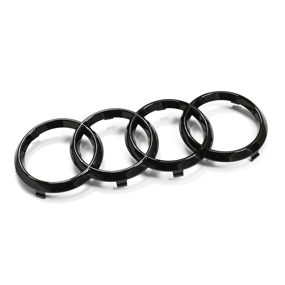Emblem/logo til Audi ringer () i Black Edition for front grill med svart blank finish