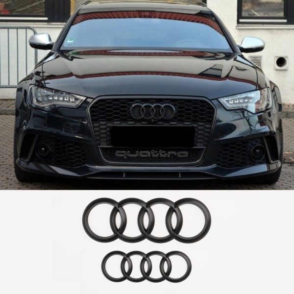 Emblem Audi ringer () Grill Black Edition - nærbilde