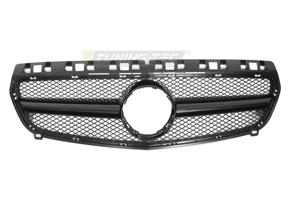 Detaljbilde av Grill A-Klasse W176 12-15 blank sort med lamellstruktur og emblemfeste.