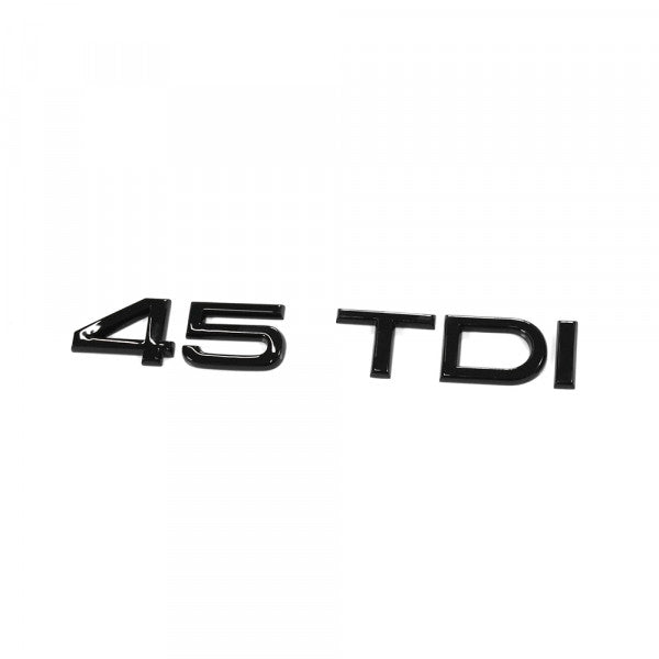 Emblem/logo til Audi 45 TDI Black Glossy i svart blank utførelse for bakluke