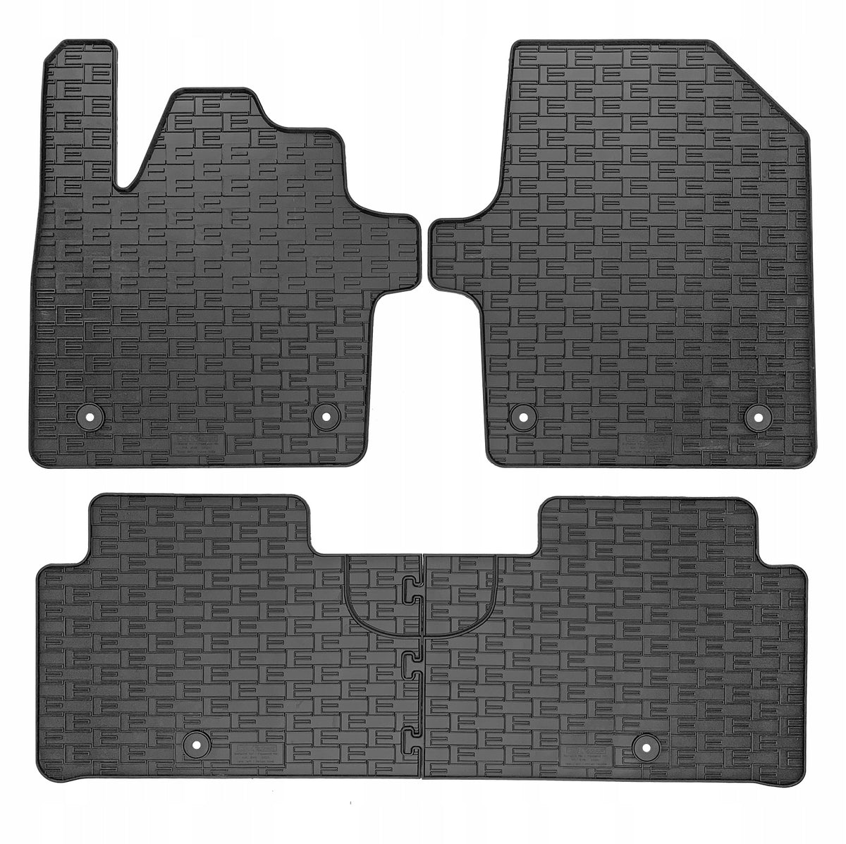 CikCar gummimatter til Kia EV6 2021-2024 – svart, antiskli, 10 mm kant, sett á 3 stk