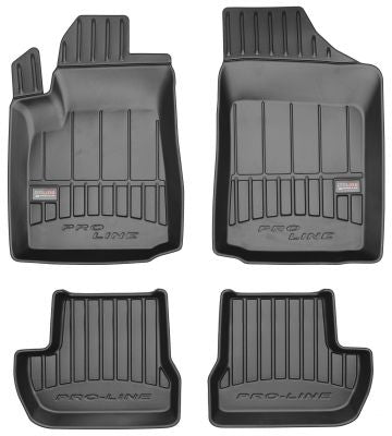 Frogum 3D Premium gulvmatter til Citroën C2 2003–2009 – svart TPE med høy sidekant, sett med 4 matter