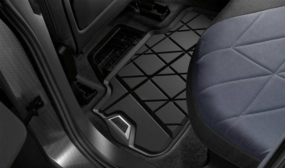 Genuine® BMW OEM TPE gummimatter til BMW iX (I20) 2021– – todelt sett bak, Titanium Black