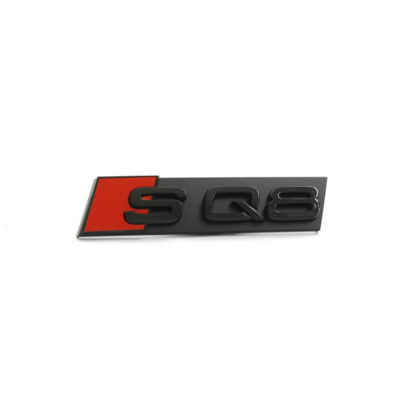 Emblem/logo til Audi SQ8 Black Glossy / Red i svart blank og rød finish, montert på frontgrill