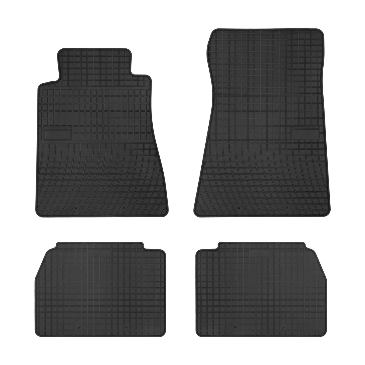 Frogum gummimatter til Mercedes 190 (W201) 1982-1993 – svart, 4-delers sett med 1 cm sidekant