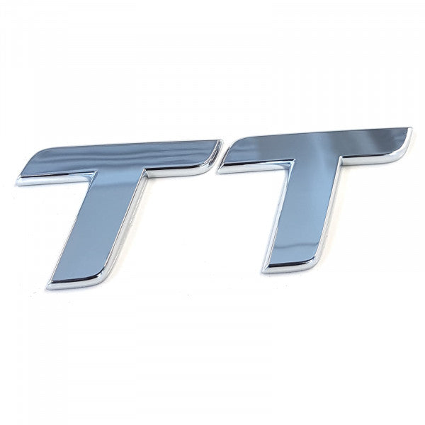 Emblem/logo til Audi TT Glossy Chrome i skinnende krom, perfekt for karosseri og grill