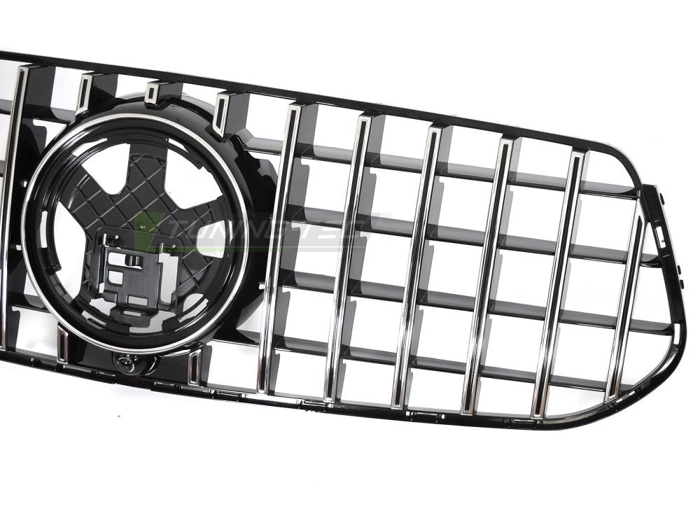 Grill Mercedes GLE W167/C167 23- sett fra siden, lamellstruktur synlig.