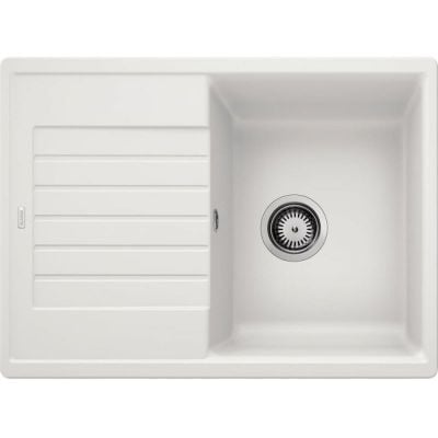 Blanco Zia 45 S Compact kjøkkenvask i hvit granittkompositt med avrenning, 680x500 mm