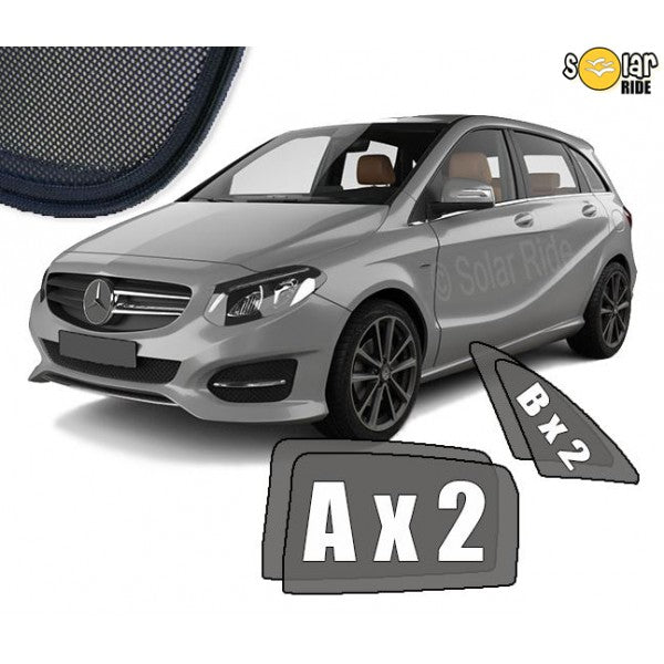 Sr solskjerm i akryl til Mercedes B-Klasse (W246) fra 2011-2018, vindavviser i roykfarget akryl