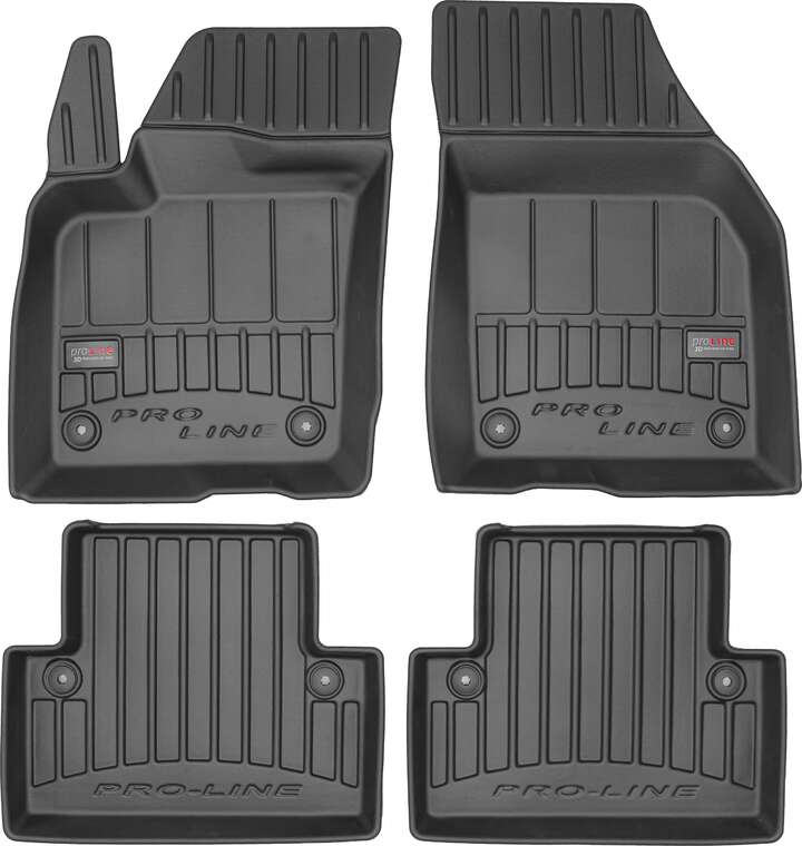 Frogum 3D Premium gulvmatter til Volvo V50 2004-2012 – svart TPE med høy sidekant, sett med 4