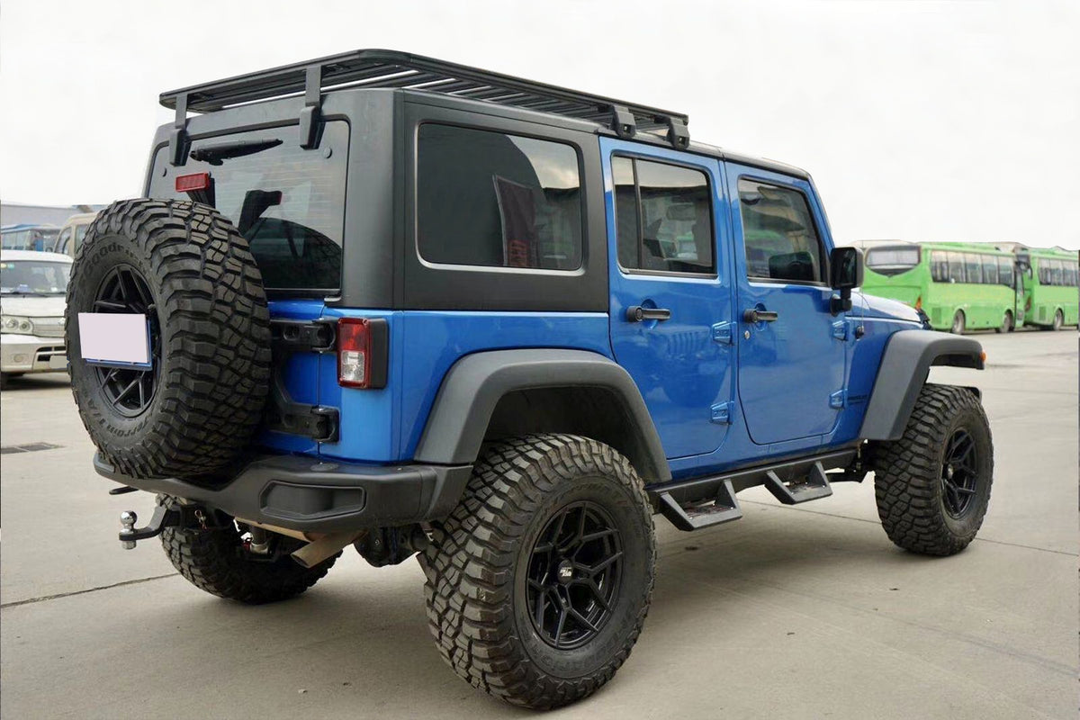 Takstativ Plattform fra Ventshield til Jeep Wrangler JK 2006-2018, svart aluminium, maks 150 kg last