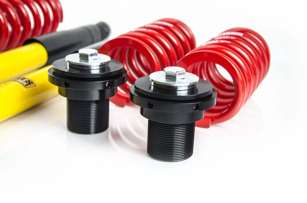 Monteringsklart coilover-sett med alle komponenter for Mercedes-Benz W124 sedan