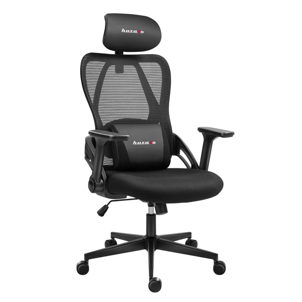 Huzaro Combat 2.7 Svart gamingstol – frontvisning helsvart design