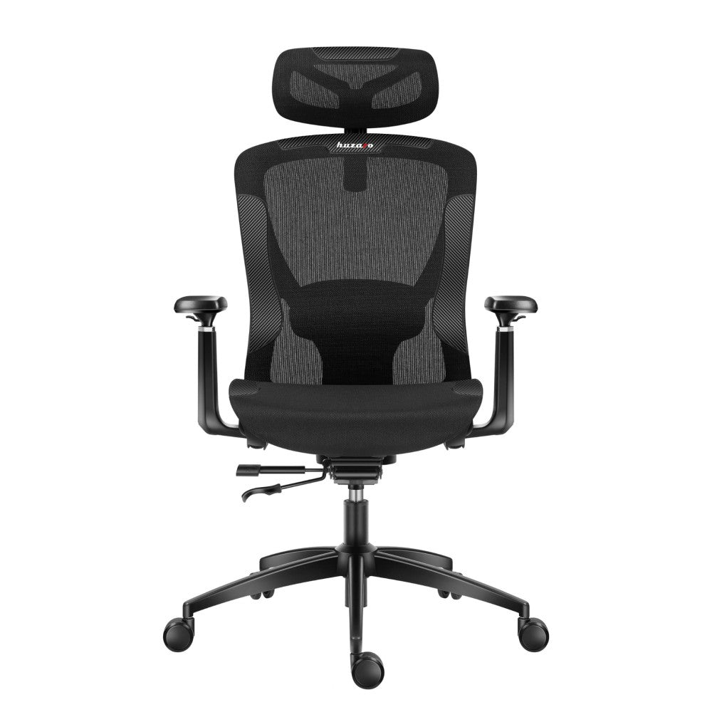 Huzaro Combat 7.3 svart mesh gamingstol – sidevisning