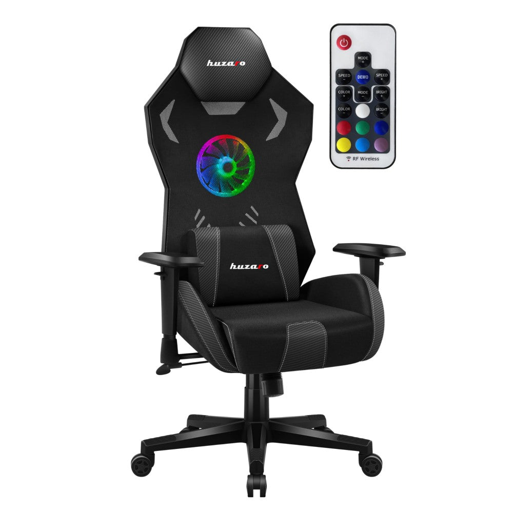 Huzaro Combat 7.6 RGB gamingstol med RGB LED-belysning – sett forfra