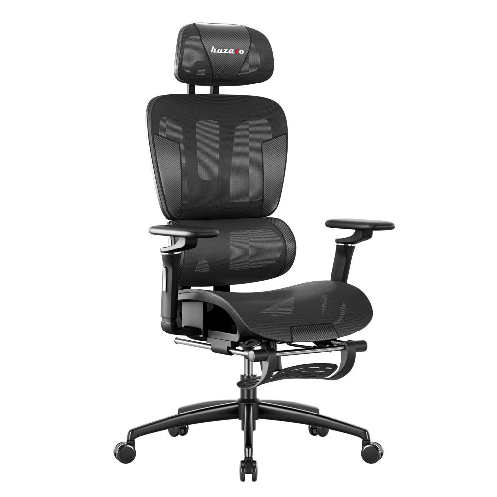 Huzaro Combat 7.9 gamingstol helsvart med fotstøtte – sett forfra