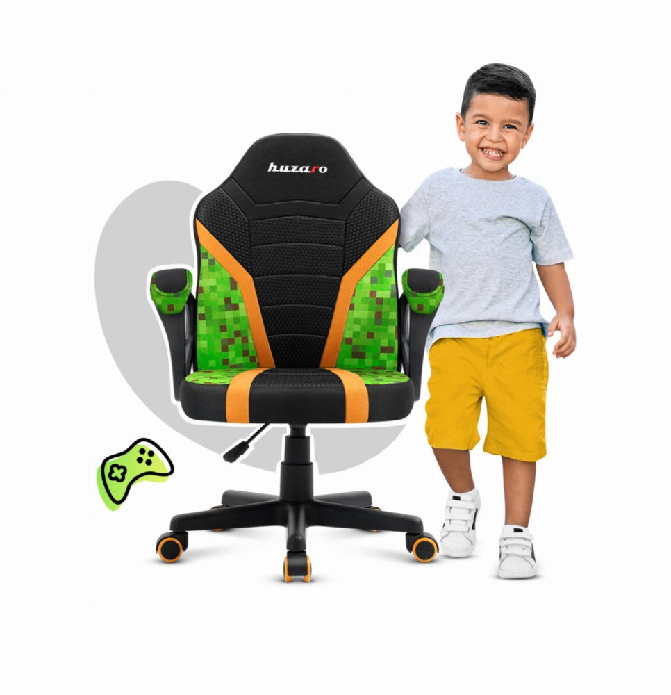 Huzaro RANGER 1.0 Pixel Mesh gamingstol for barn – frontvisning