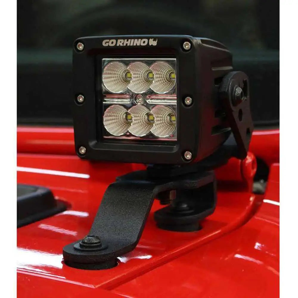 Cube Go Rhino Led Lampefester 3x3’ Under Jeep Wrangler Jl 4 d 18- - 3