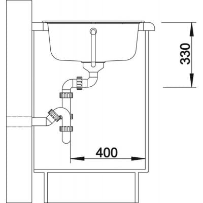 Måltegning Blanco Zia 45 SL – mål 860x500 mm