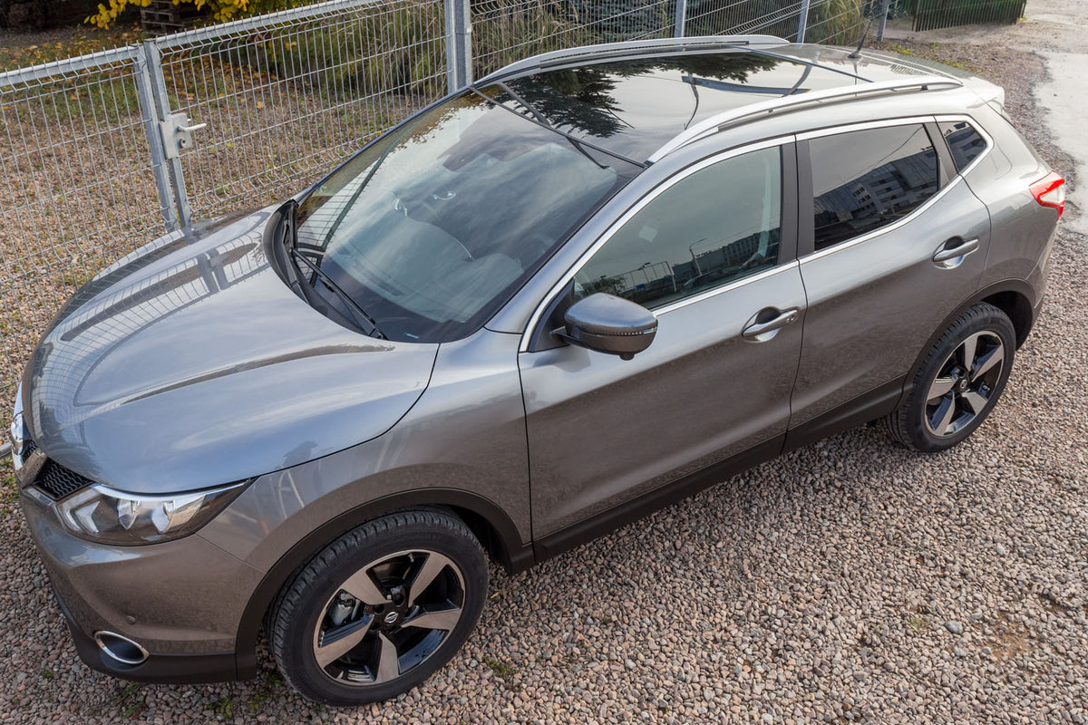 Takrails Ventshield til Nissan Qashqai (J11) 2013-2021 i aluminium og ABS, enkel montering